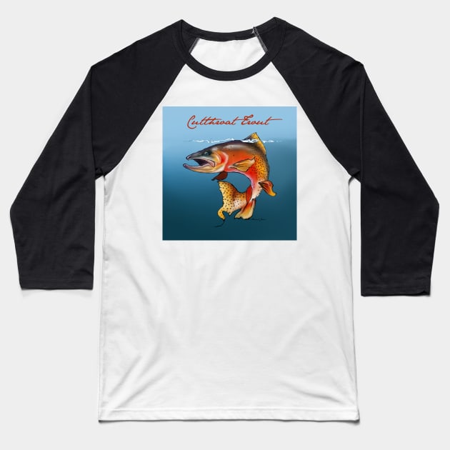 Cutthroat Trout II Baseball T-Shirt by MikaelJenei